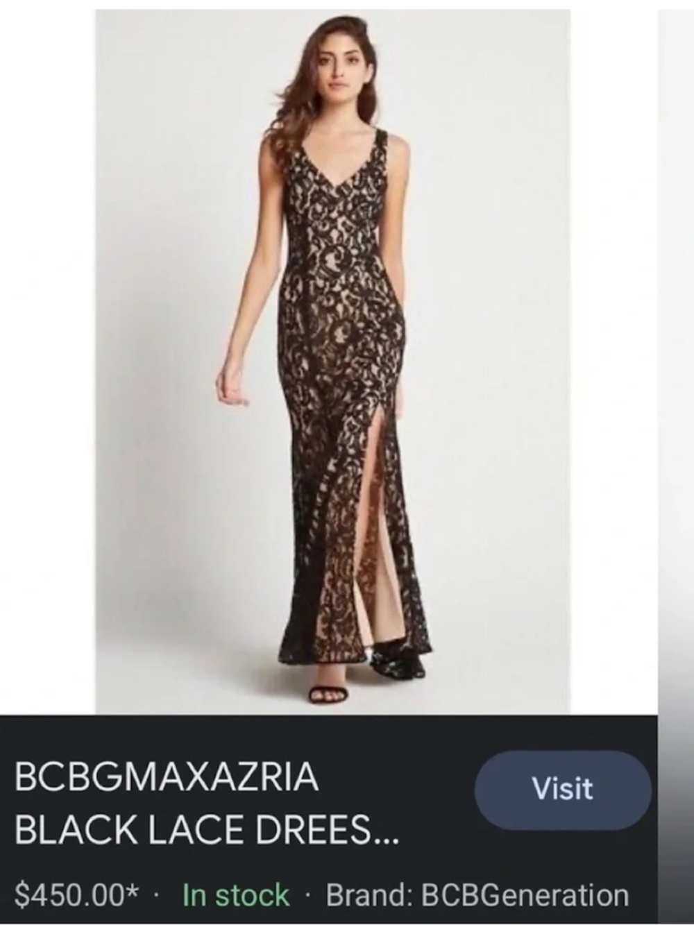 BCBG Generation Black Lace Fit & Flair Mermaid Evening Dress Sz 0 Wedding